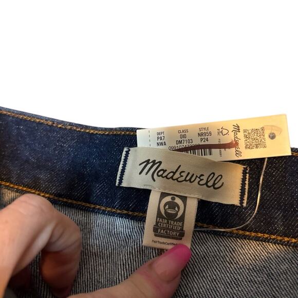Madewell 24P 90s High Rise Straight Jeans Dark Norman Wash NWT Petite - Picture 8 of 11